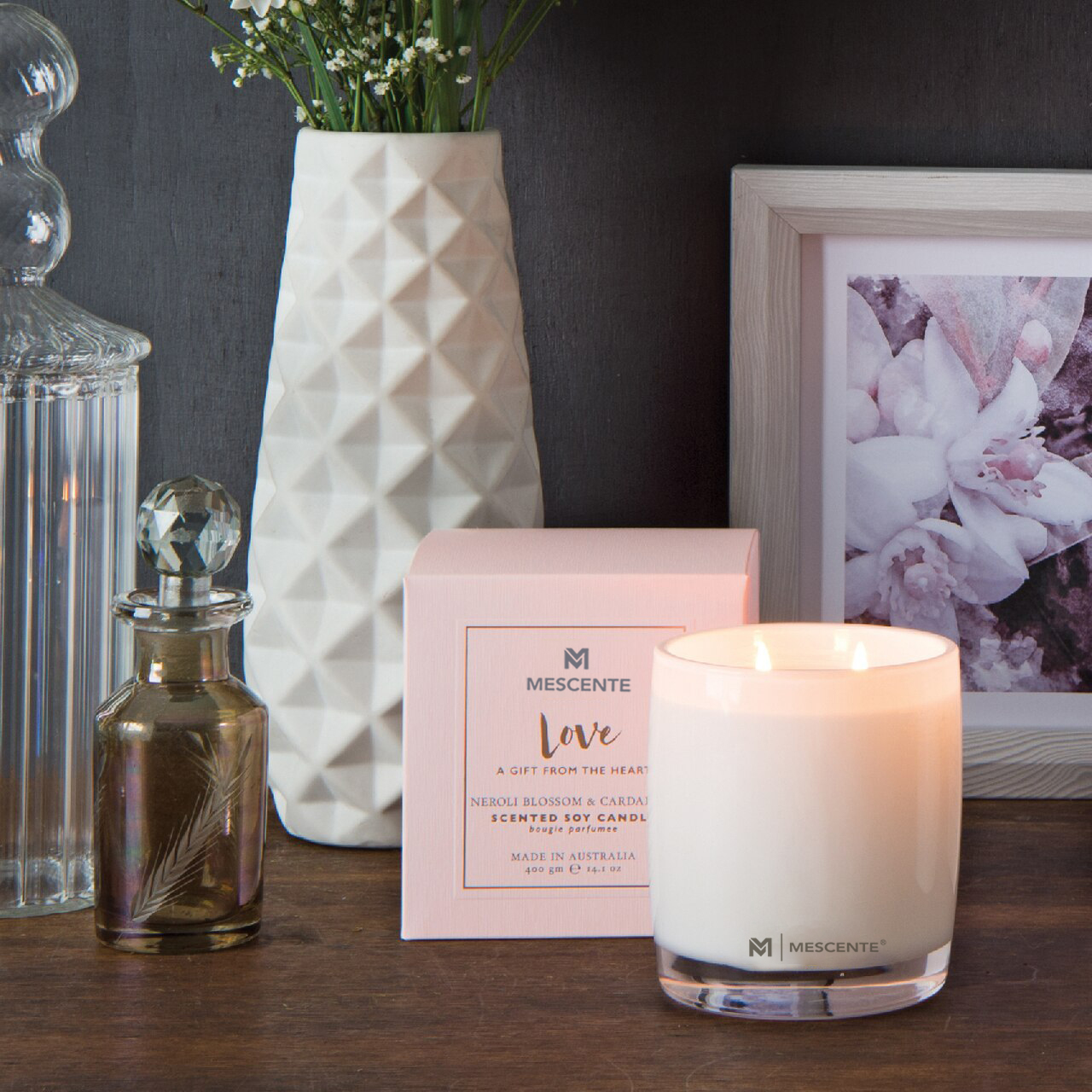 M&Scent Grote glazen fles Home Essentials Aroma Rietverspreider Cadeauset met rotanstokjes