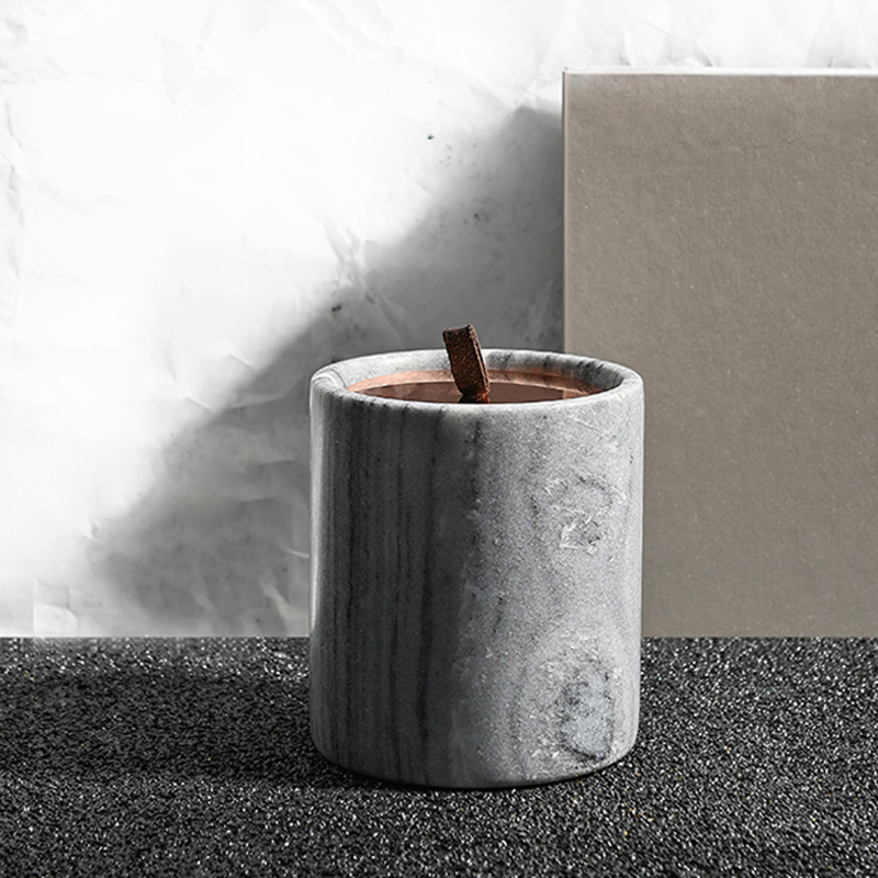 M&Scent groothandel luxe aangepaste decoratie private label zwart glas kristal geurende sojawaskaarsen