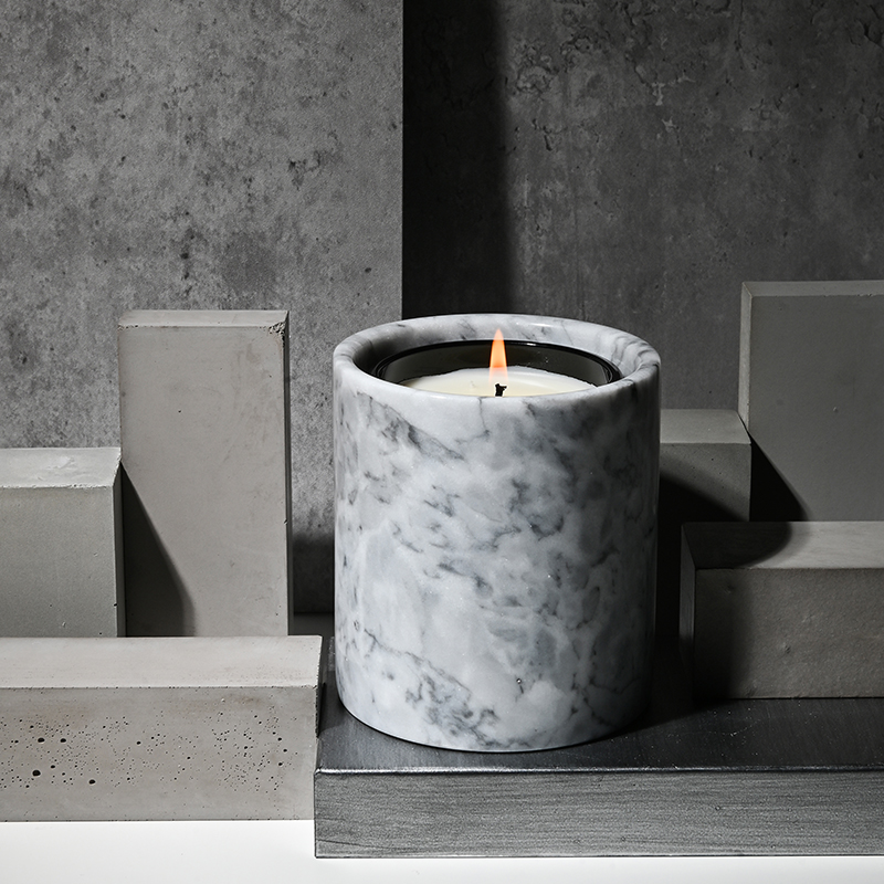 M&Scent groothandel luxe aangepaste decoratie private label zwart glas kristal geurende sojawaskaarsen