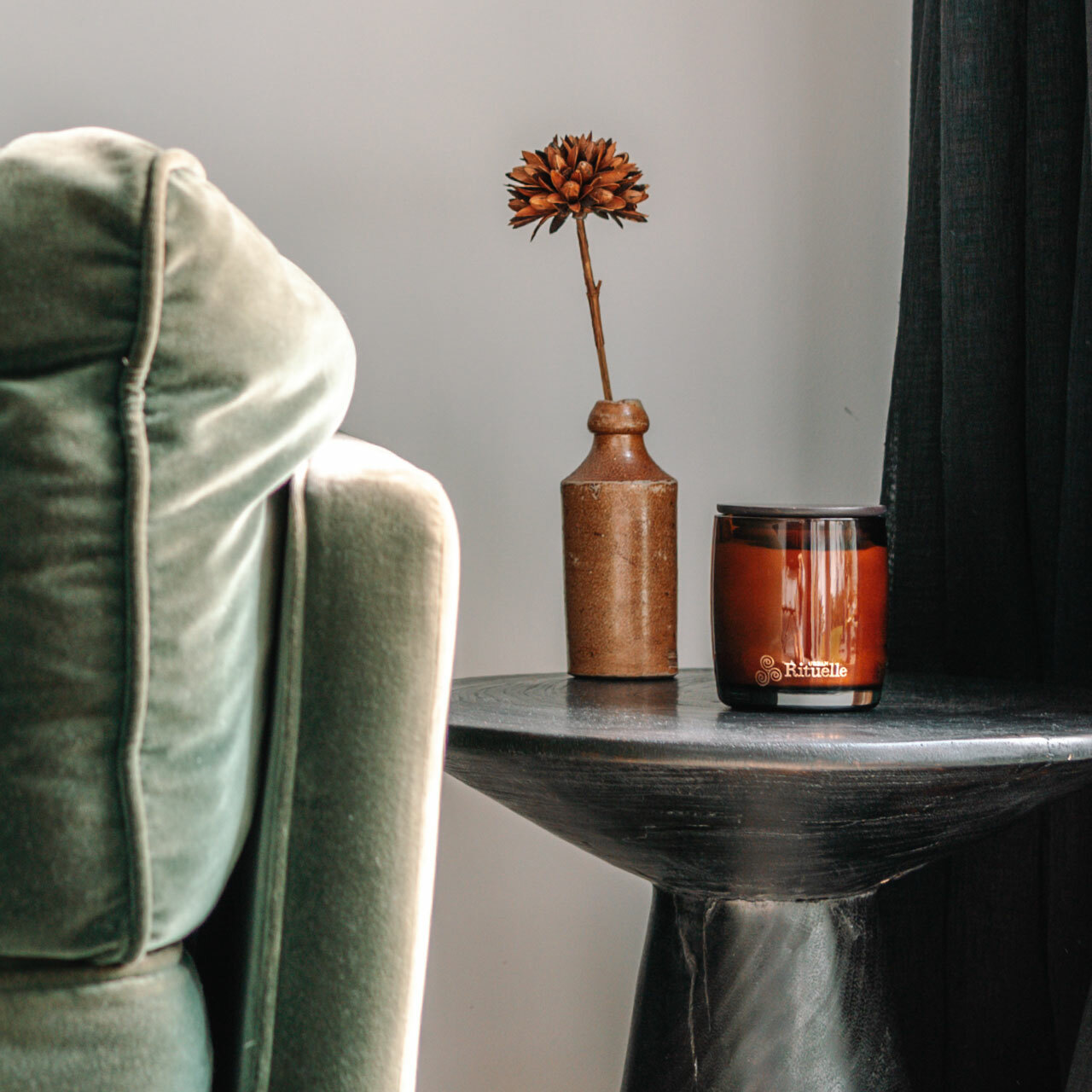 Luxe private label vanille-sterrengeurkaars met houten klik