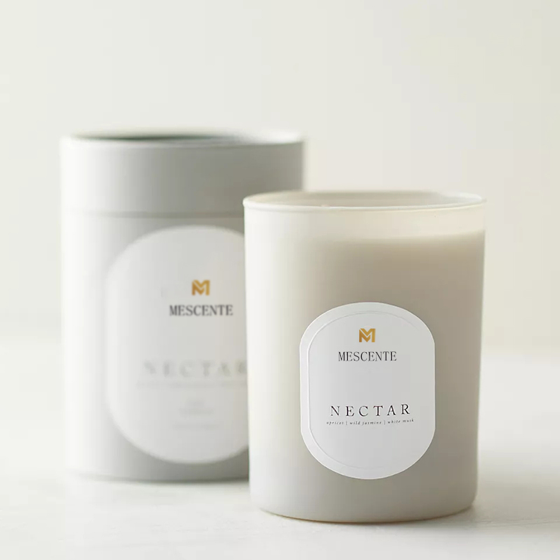 M&Scent Aangepast logo Meditatie Niet-giftige stenen Kruid Hand plantaardige natuurlijke geurde sojawas Kristallen kaarsen