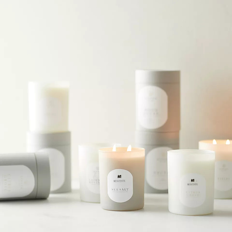M&Scent Aangepast logo Meditatie Niet-giftige stenen Kruid Hand plantaardige natuurlijke geurde sojawas Kristallen kaarsen