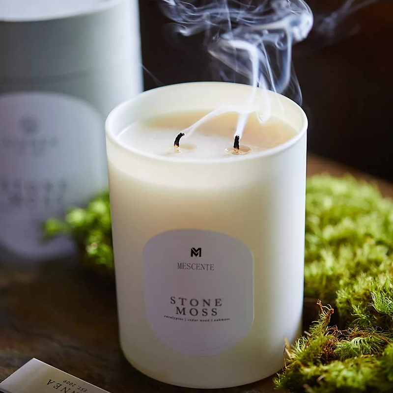 M&Scent Aangepast logo Meditatie Niet-giftige stenen Kruid Hand plantaardige natuurlijke geurde sojawas Kristallen kaarsen