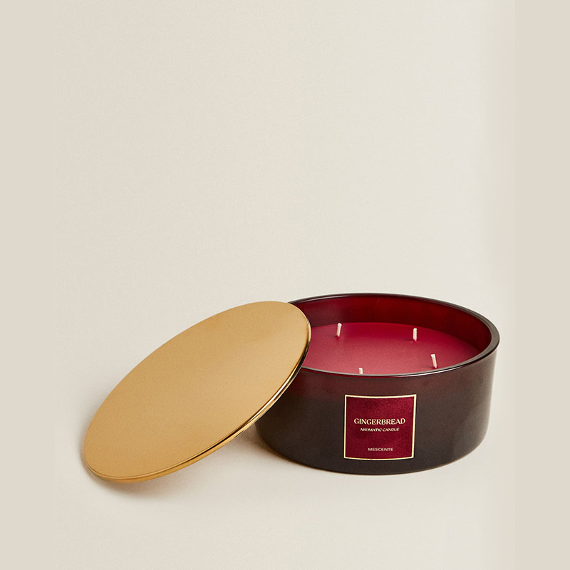 M&Scent Custom Luxury 3 Wicks Kaarsen Gepersonaliseerde Private Label Zwart Mat Glazen Geurkaars