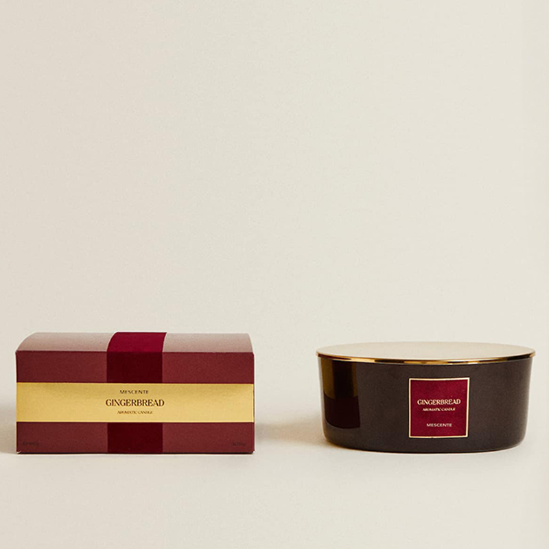 M&Scent Custom Luxury 3 Wicks Kaarsen Gepersonaliseerde Private Label Zwart Mat Glazen Geurkaars