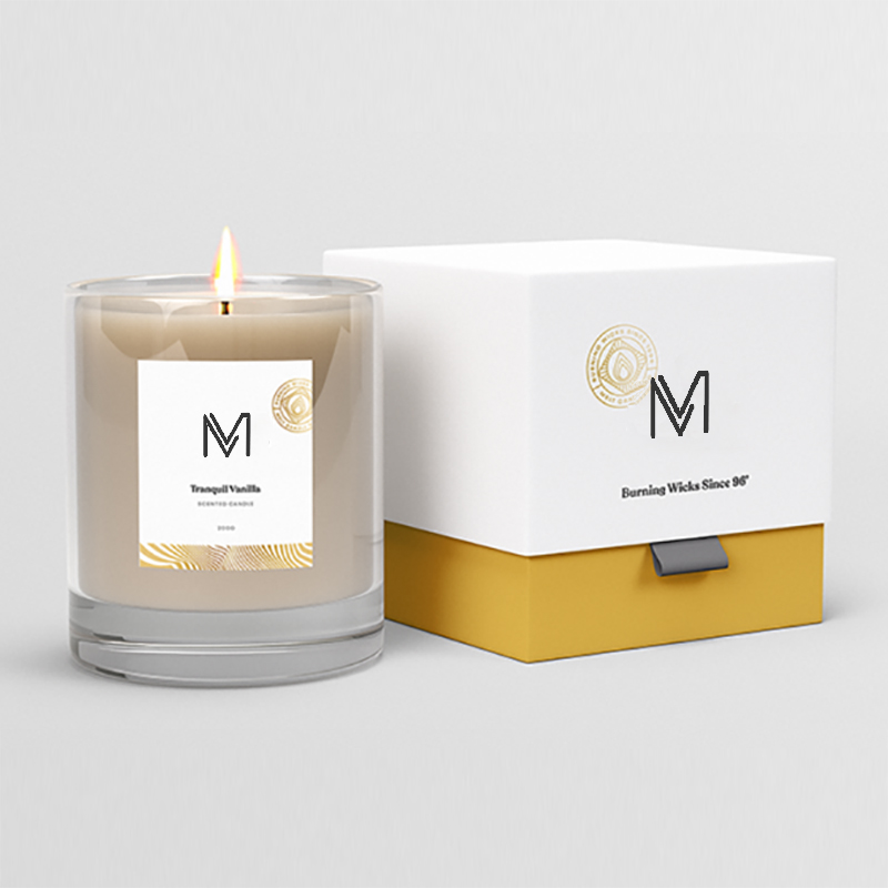 M&Scent groothandel fabriek direct luxe private label sojawas geurkaarsen met doos in bulk