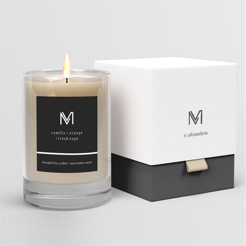 M&Scent groothandel fabriek direct luxe private label sojawas geurkaarsen met doos in bulk