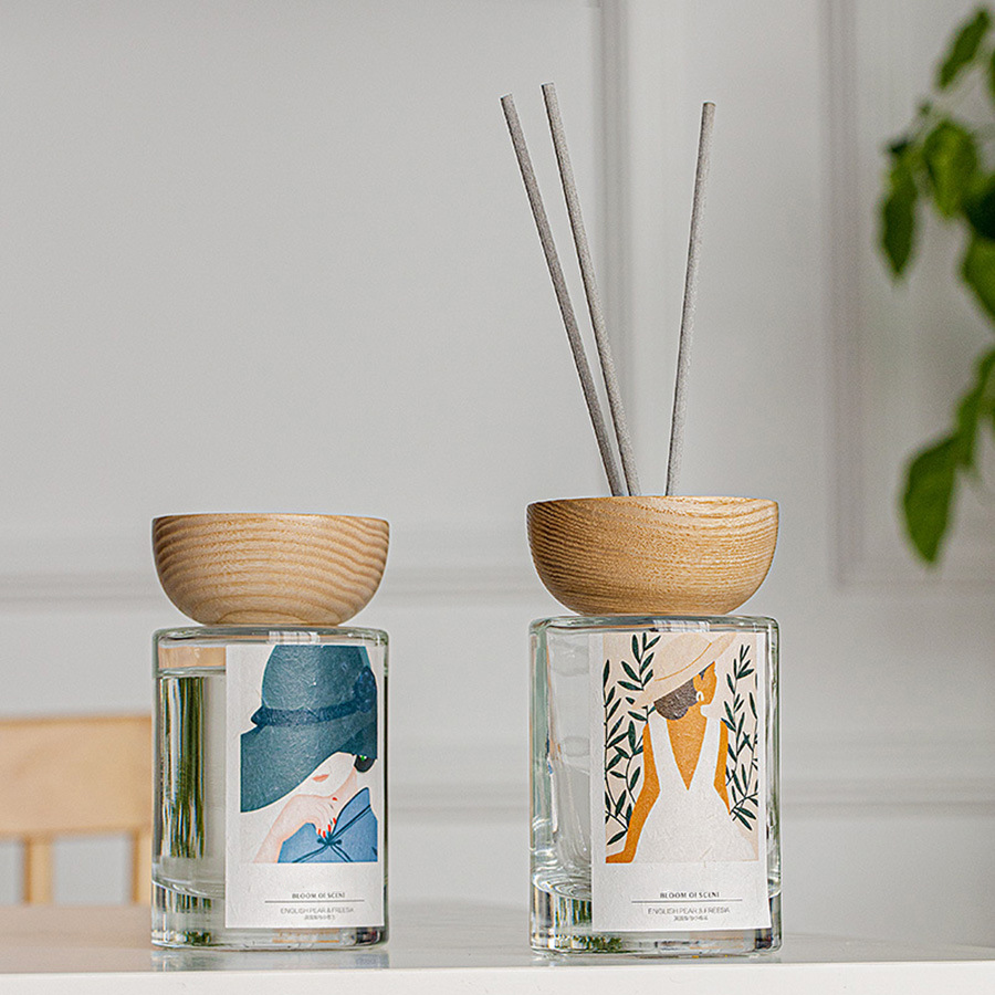 M&Scent groothandel private label glazen flesstokjes rietverspreidersets met stop