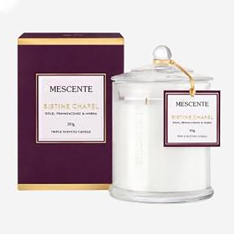 M&Scent groothandel luxe op maat gemaakt private label kerstkoepelvormige sojakaarsen met deksel