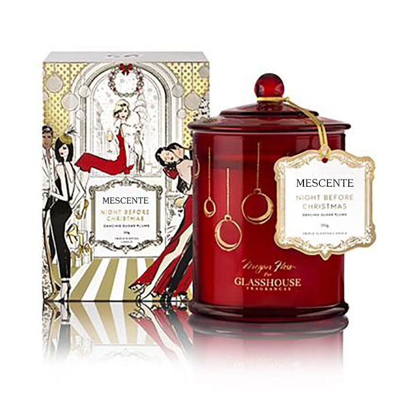 M&Scent groothandel luxe op maat gemaakt private label kerstkoepelvormige sojakaarsen met deksel