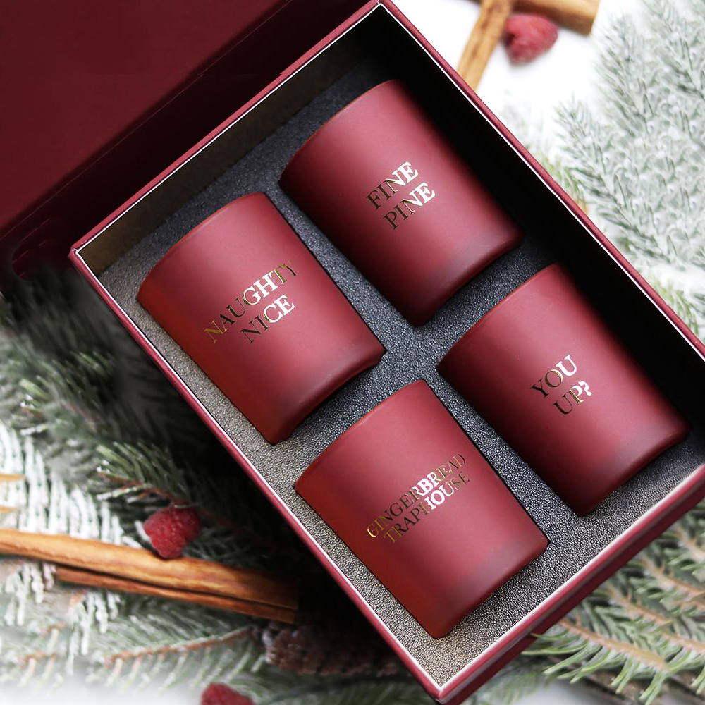 M&Scent luxe private label woondecoratie aroma geurkaars cadeauset van 4