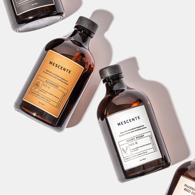 Groot zwart en goud 100 ml iriserend luxe glas Kleurrijke stokken Vezelrietverspreider Luchtverfrisser Oplosmiddel