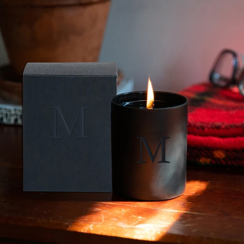 M&Scent Groothandel Luxe Zwarte Unieke Potten Bruiloft Decoratieve Geurkaarsen Sojakaarsen Met Kristallen