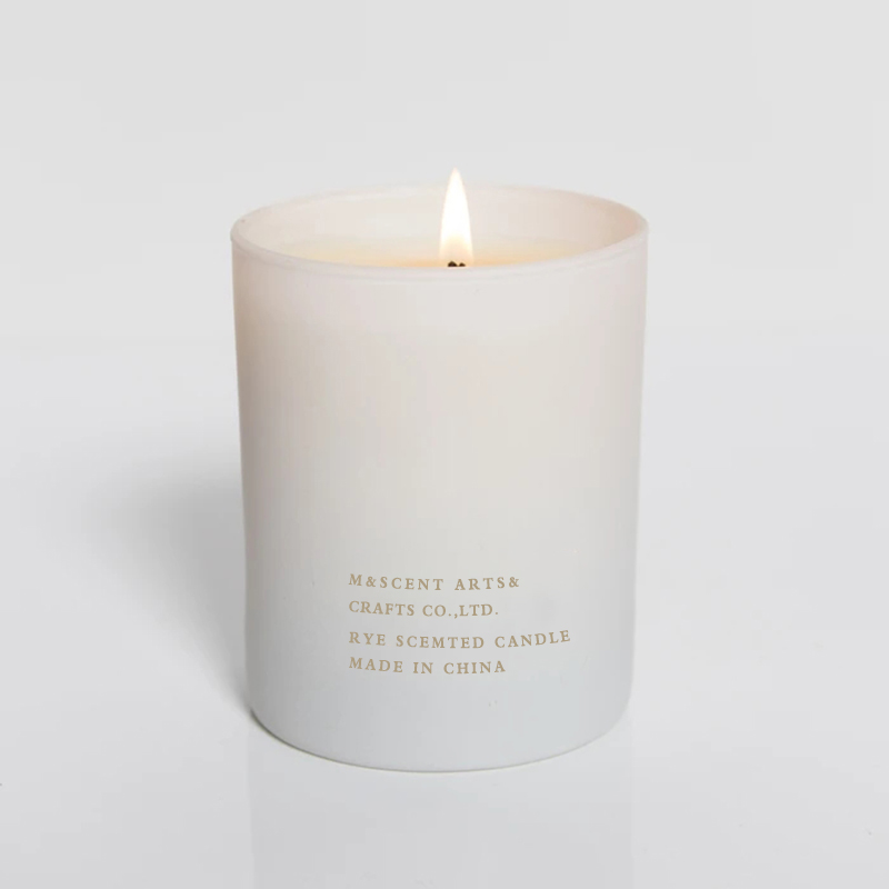 M&Scent Groothandel Goedkope Private Label Grote witte houten lont Aromatherapie geurkaarsen met etherische olie