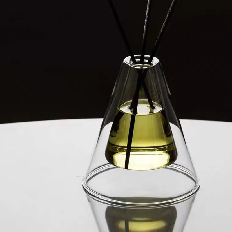 Aangepaste grote Hex Essenza unieke glazen fles wit mat extra lucht aroma riet diffuser huisgeur, riet diffusers Kerstmis