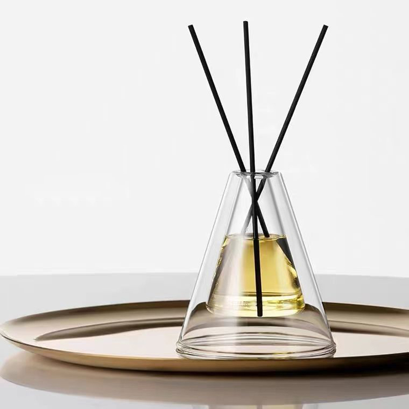 Aangepaste grote Hex Essenza unieke glazen fles wit mat extra lucht aroma riet diffuser huisgeur, riet diffusers Kerstmis