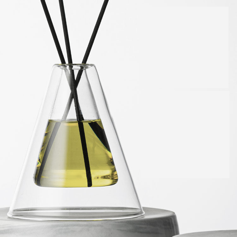 Aangepaste grote Hex Essenza unieke glazen fles wit mat extra lucht aroma riet diffuser huisgeur, riet diffusers Kerstmis