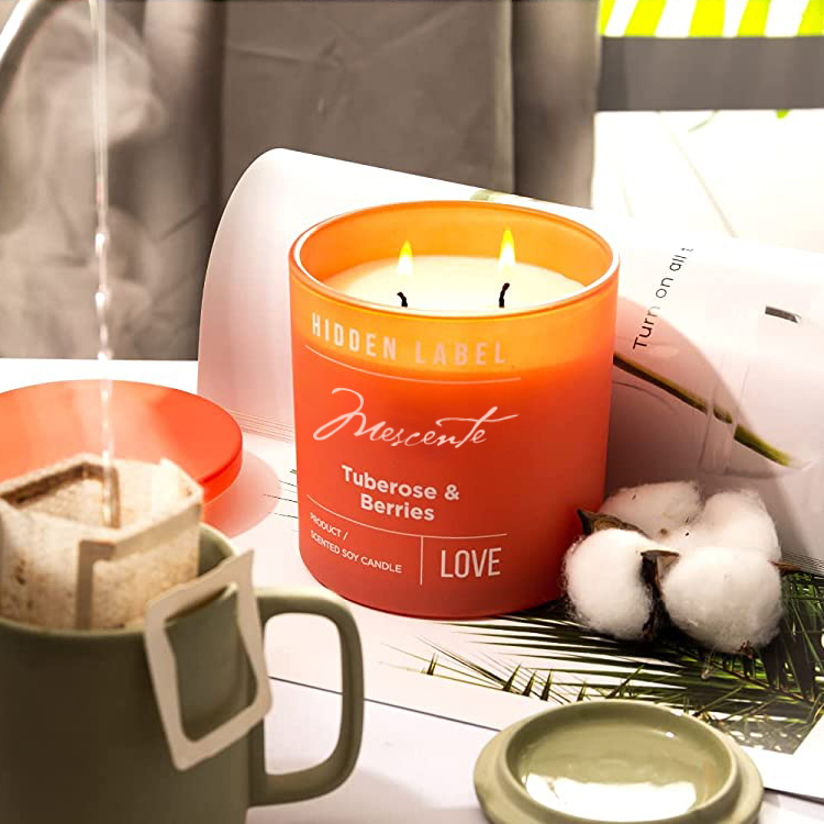M&Scent Groothandel Luxe Private Label zwarte potten geurkaarsen van sojawas met kristallen