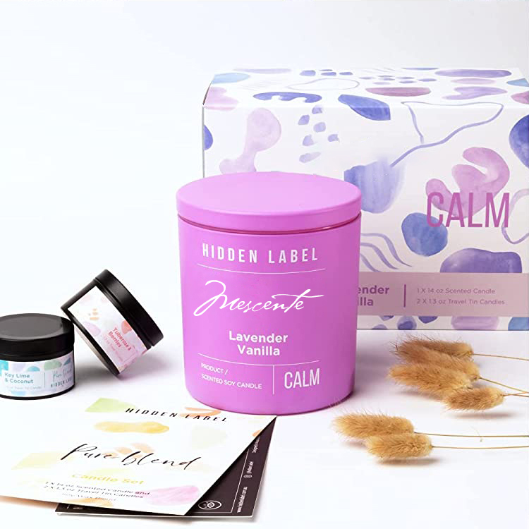 M&Scent Groothandel Luxe Private Label zwarte potten geurkaarsen van sojawas met kristallen