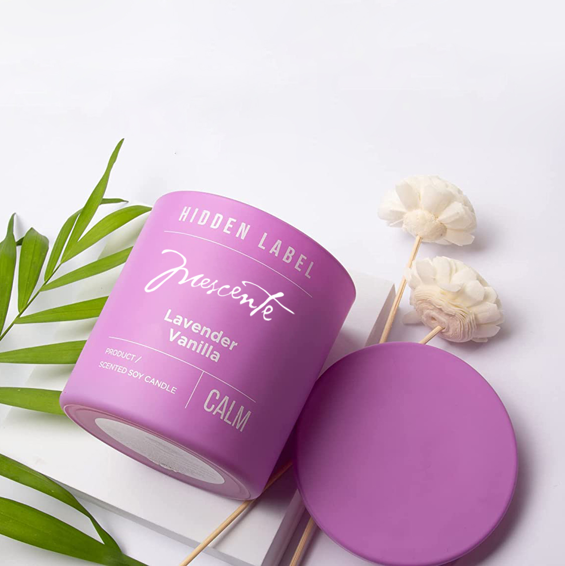 M&Scent Groothandel Luxe Private Label zwarte potten geurkaarsen van sojawas met kristallen