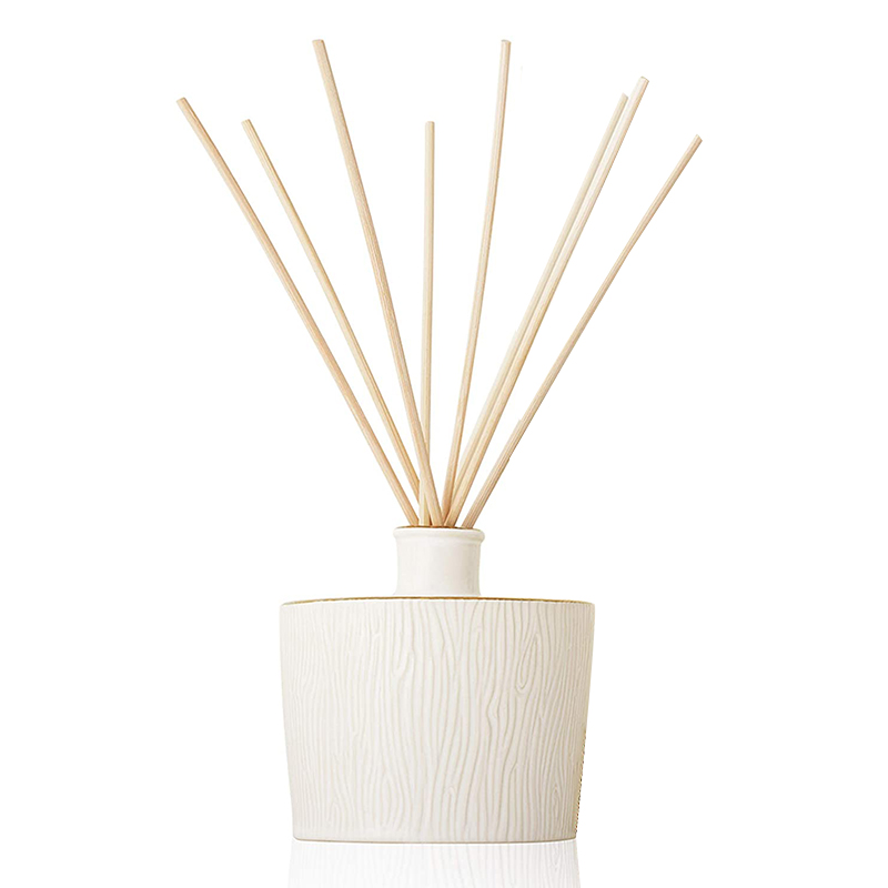 M&Scent Groothandel Luxe Glazen Fles Stik Fiber Ronde Houten Schroef Aroma Riet Diffuser Geschenksets