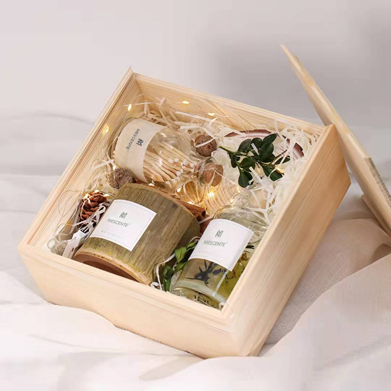 M&Scent luxe houten kandelaar kaarsen private label geparfumeerd met doosje