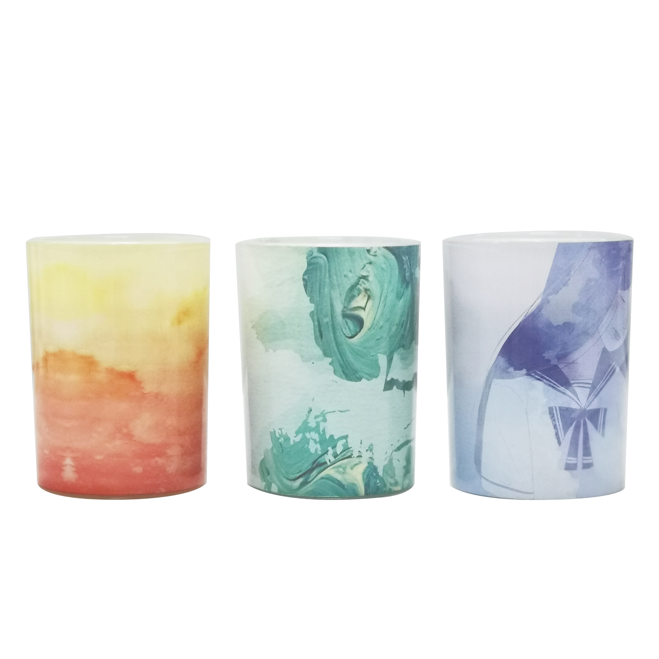 M&Scent groothandel private label groene glazen pot palmkaars, spirituele kaarsen