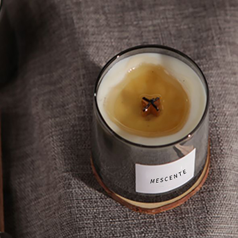 M&Scent luxe glazen potten kristal houten lonten geurkaars van sojawas, bruiloftskaarsen