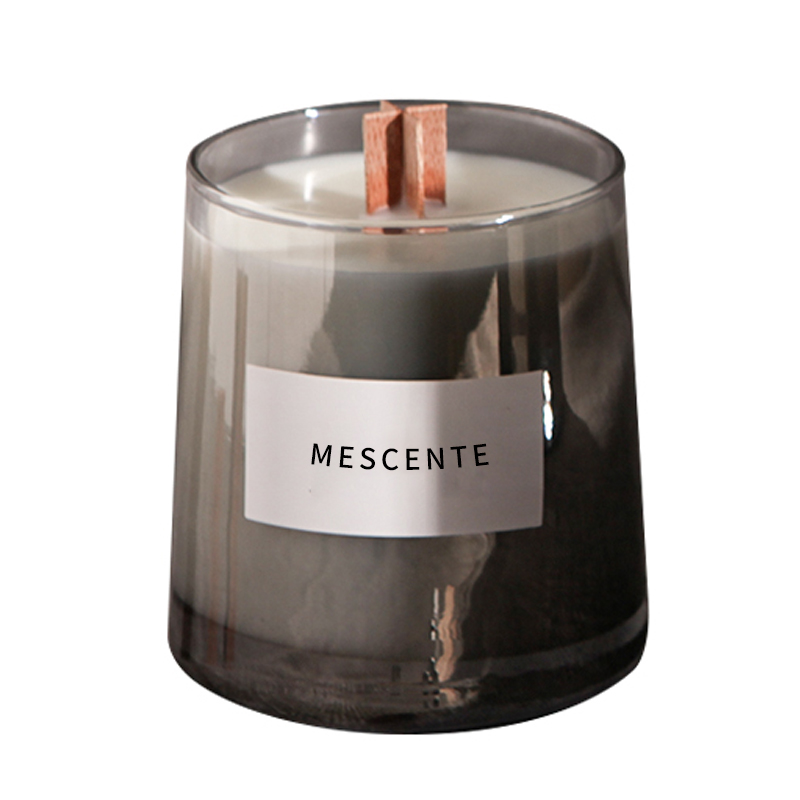 M&Scent luxe glazen potten kristal houten lonten geurkaars van sojawas, bruiloftskaarsen