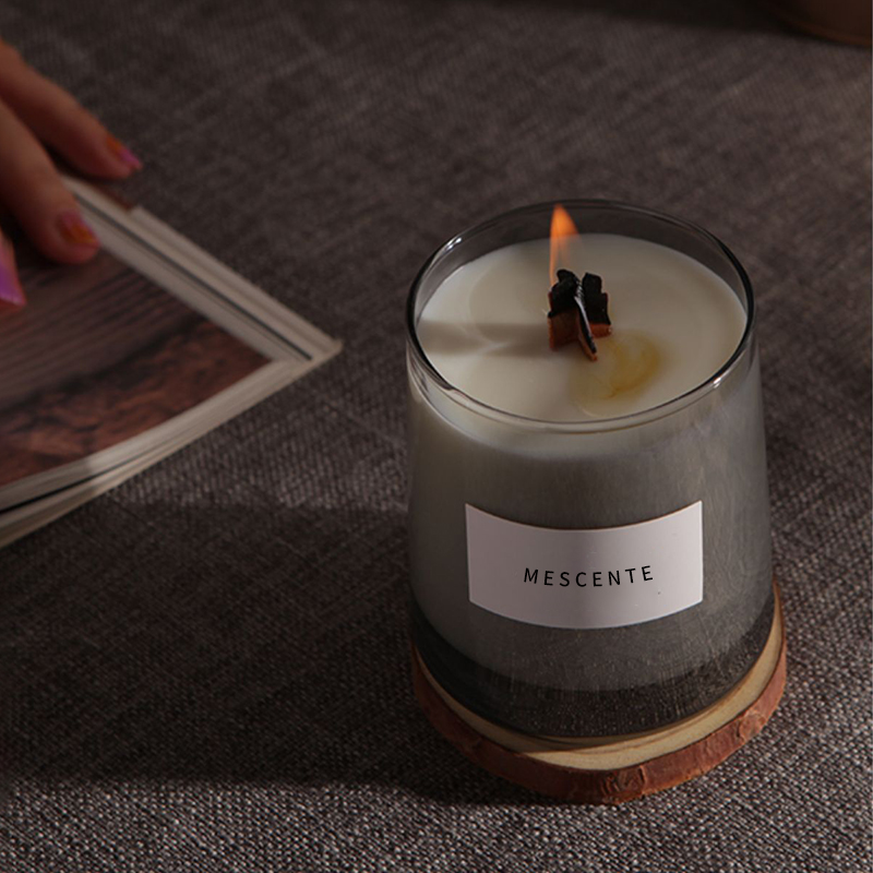 M&Scent luxe glazen potten kristal houten lonten geurkaars van sojawas, bruiloftskaarsen