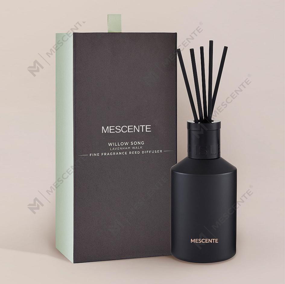 Decoratie OEM bedrukte doos 20 ml vierkante keramische Vranjes houten dop huisparfum Aroma Rietverspreiderolie