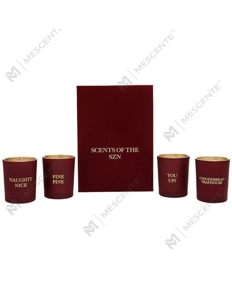 M&Scent luxe private label woondecoratie aroma geurkaars cadeauset van 4