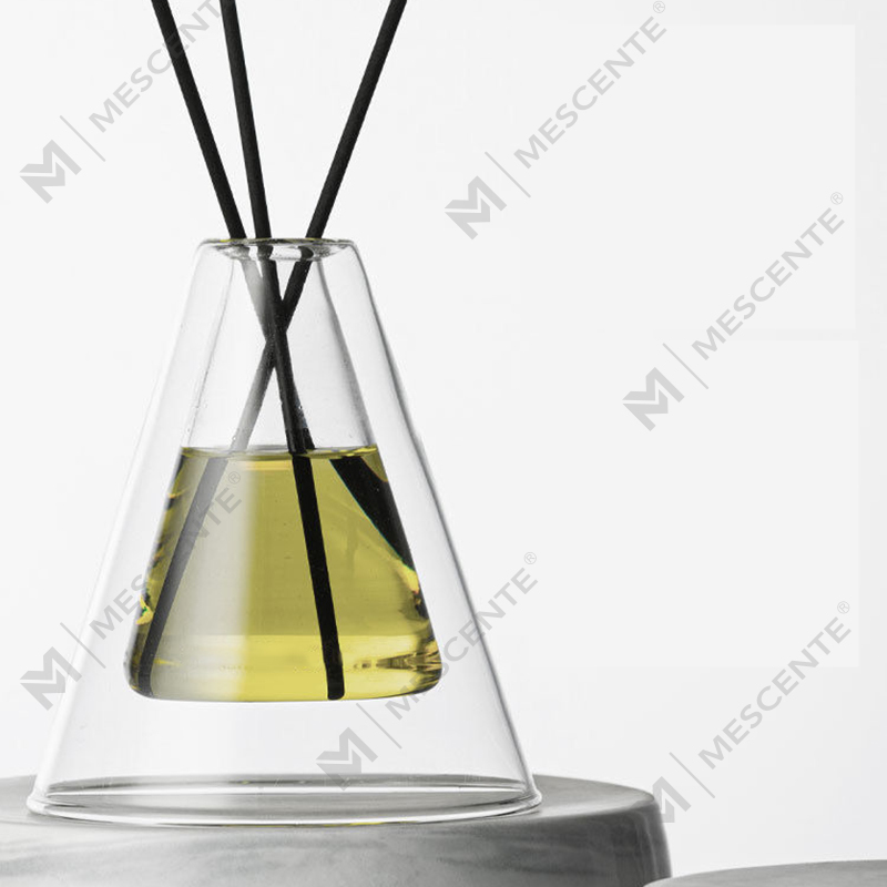 Aangepaste grote Hex Essenza unieke glazen fles wit mat extra lucht aroma riet diffuser huisgeur, riet diffusers Kerstmis