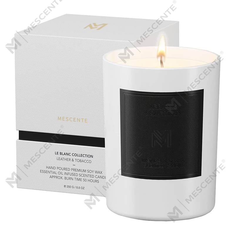 M&Scent Groothandel op maat gemaakte luxe zwarte glazen pot Kerstaromatherapie Sojawaskaarsensets