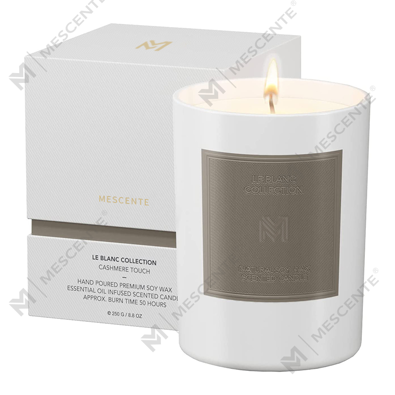 M&Scent Groothandel op maat gemaakte luxe zwarte glazen pot Kerstaromatherapie Sojawaskaarsensets