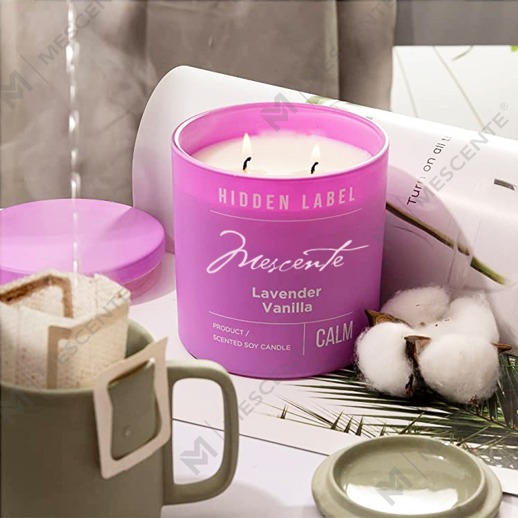 M&Scent Groothandel Luxe Private Label zwarte potten geurkaarsen van sojawas met kristallen
