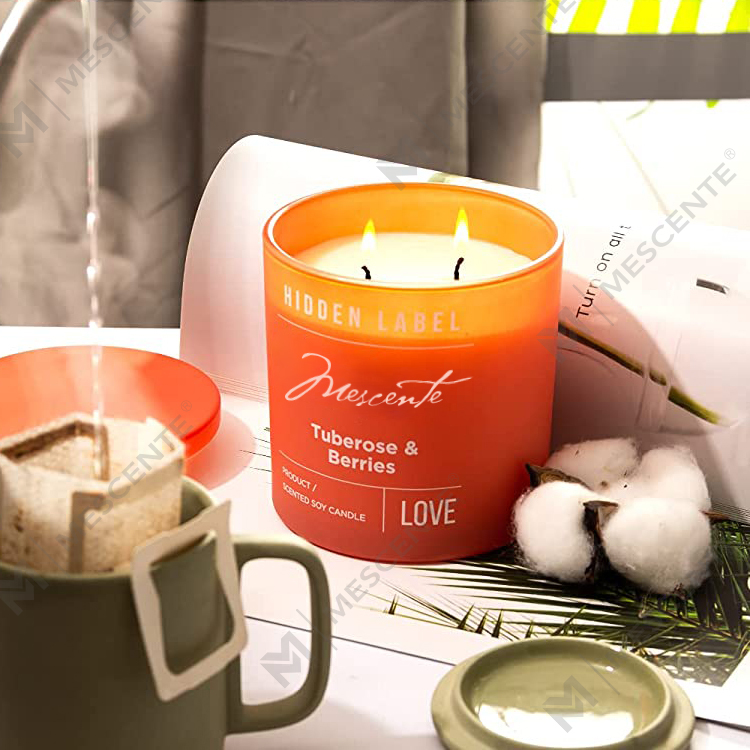 M&Scent Groothandel Luxe Private Label zwarte potten geurkaarsen van sojawas met kristallen