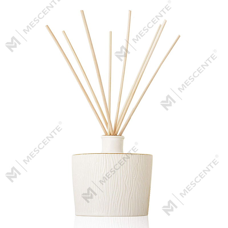 M&Scent Groothandel Luxe Glazen Fles Stik Fiber Ronde Houten Schroef Aroma Riet Diffuser Geschenksets