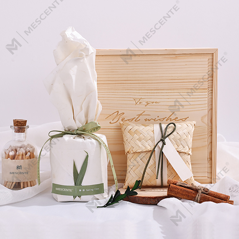 M&Scent luxe houten kandelaar kaarsen private label geparfumeerd met doosje