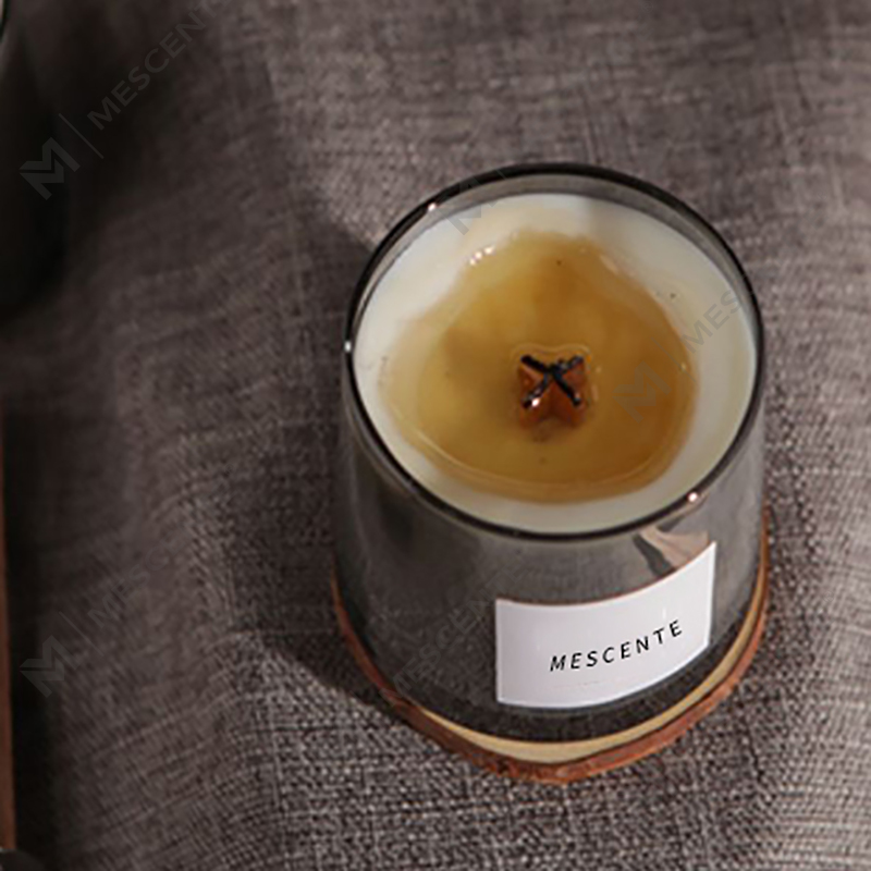 M&Scent luxe glazen potten kristal houten lonten geurkaars van sojawas, trouwkaarsen