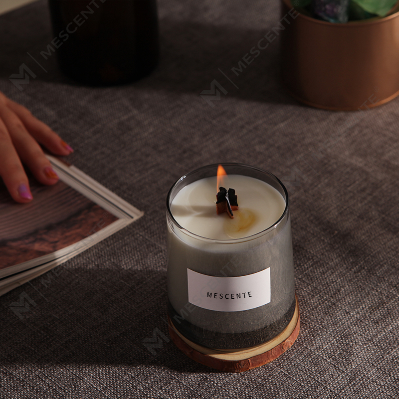 M&Scent luxe glazen potten kristal houten lonten geurkaars van sojawas, trouwkaarsen