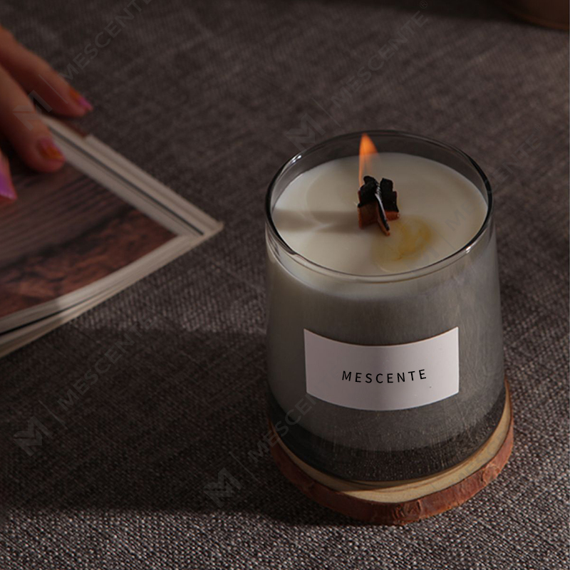 M&Scent luxe glazen potten kristal houten lonten geurkaars van sojawas, trouwkaarsen