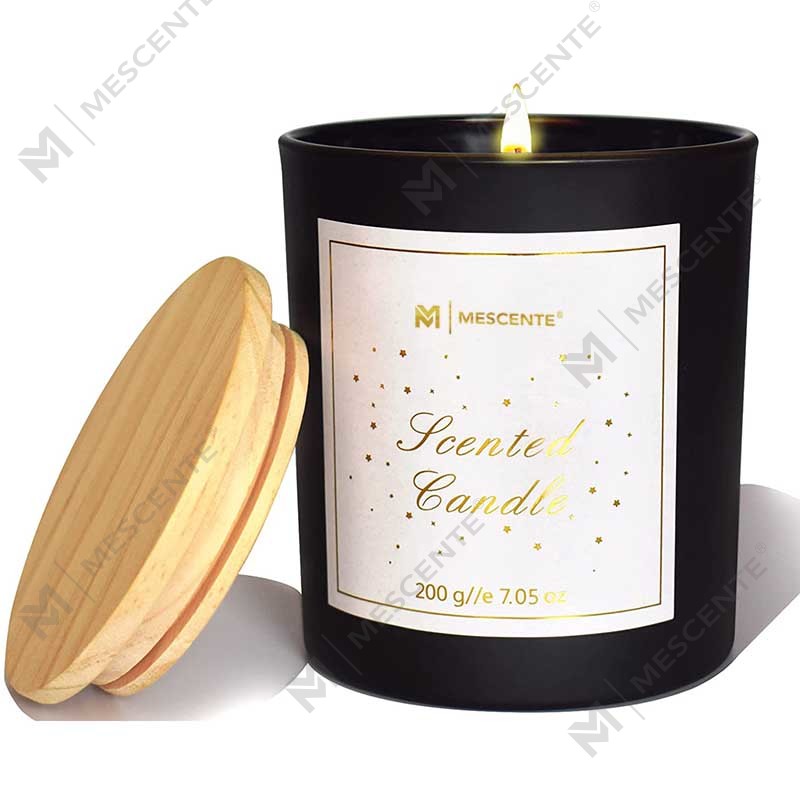 M&Scent Custom Logo Mini ronde kristallen glazen fles Sterke koffie Sojawas geurkaarsen met doos in bulk