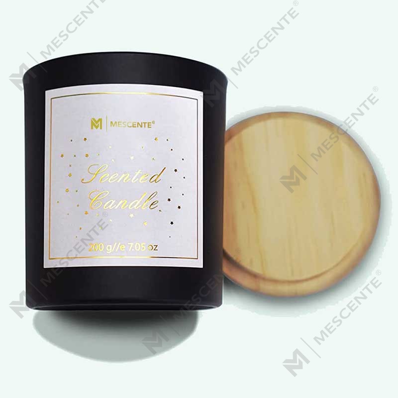M&Scent Custom Logo Mini ronde kristallen glazen fles Sterke koffie Sojawas geurkaarsen met doos in bulk