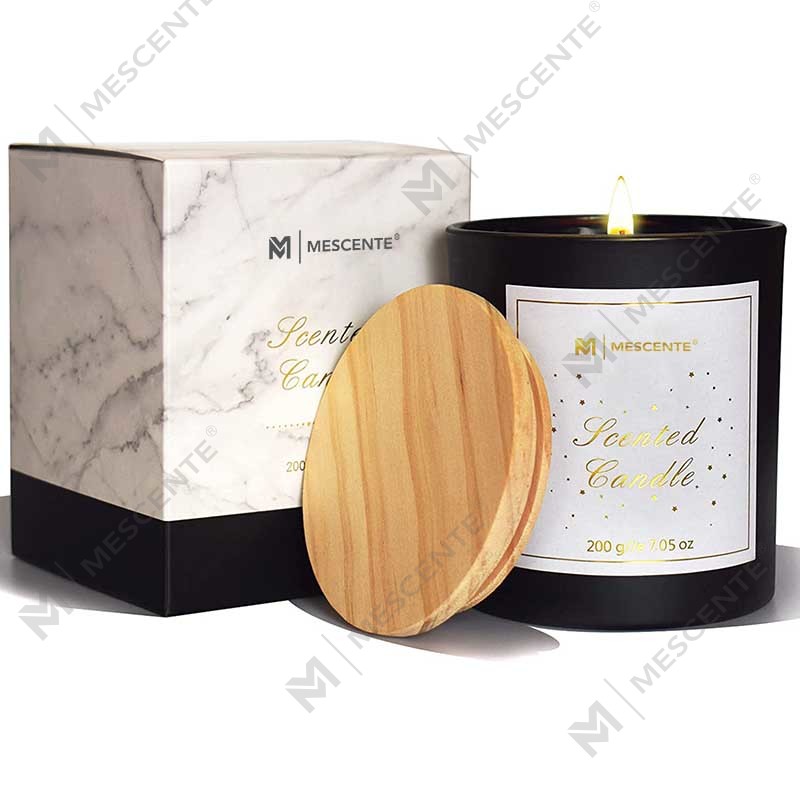 M&Scent Custom Logo Mini ronde kristallen glazen fles Sterke koffie Sojawas geurkaarsen met doos in bulk