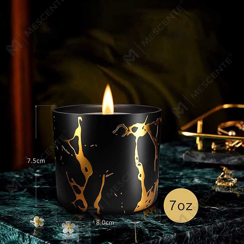Luxe groot formaat op maat gepersonaliseerde keramische Home Decor granen gouden kaars pot handgemaakte sojawas geurkaarsen geschenken set