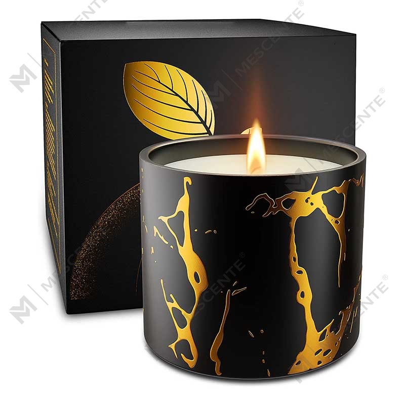 Luxe groot formaat op maat gepersonaliseerde keramische Home Decor granen gouden kaars pot handgemaakte sojawas geurkaarsen geschenken set