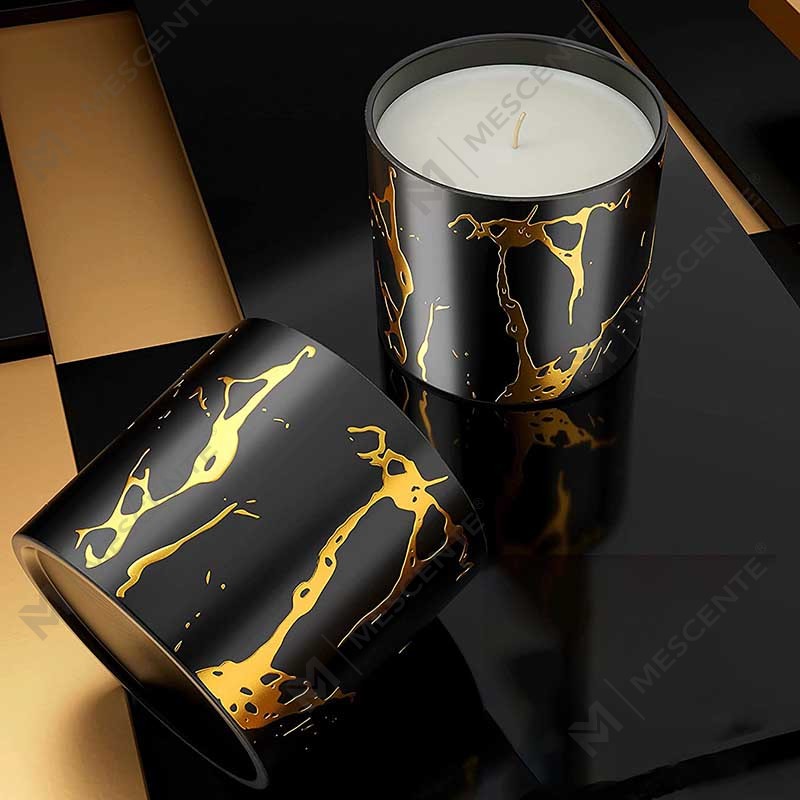 Luxe groot formaat op maat gepersonaliseerde keramische Home Decor granen gouden kaars pot handgemaakte sojawas geurkaarsen geschenken set