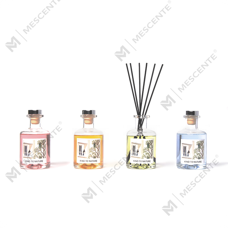 M&Scent Luxe decoratieve grote fles etherische olie-rietverspreider met gedroogde bloemencadeauset