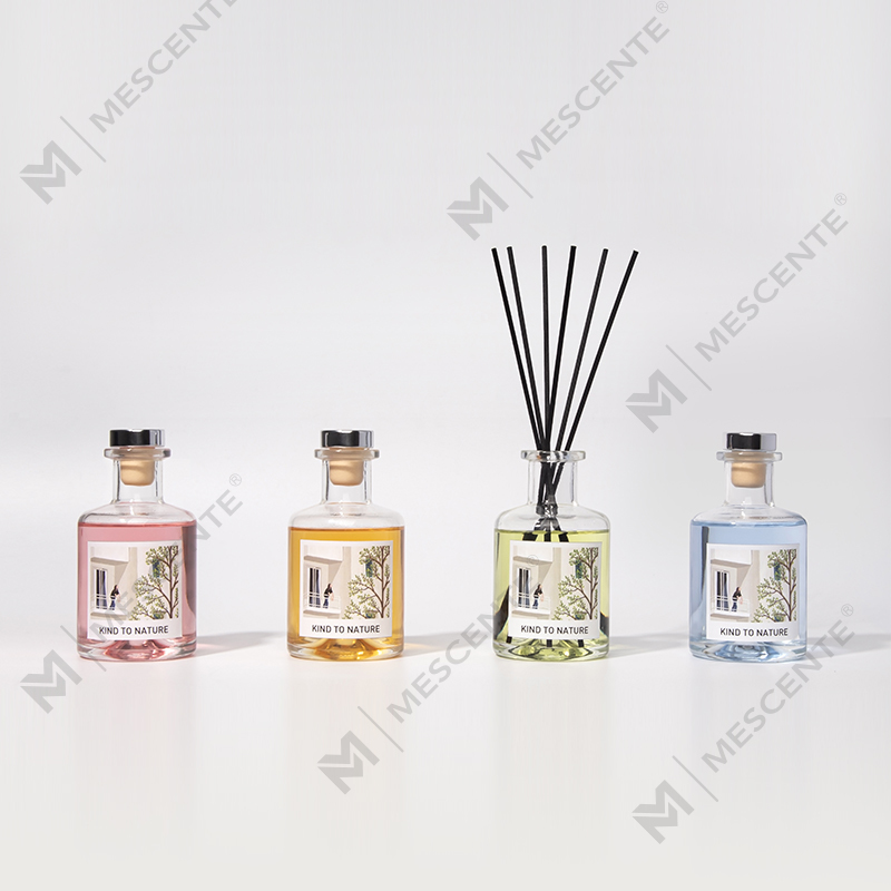 M&Scent Luxe decoratieve grote fles etherische olie-rietverspreider met gedroogde bloemencadeauset